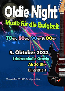 Oldie Night am 8. Oktober 2022 in der Ostwiger Schützenhalle